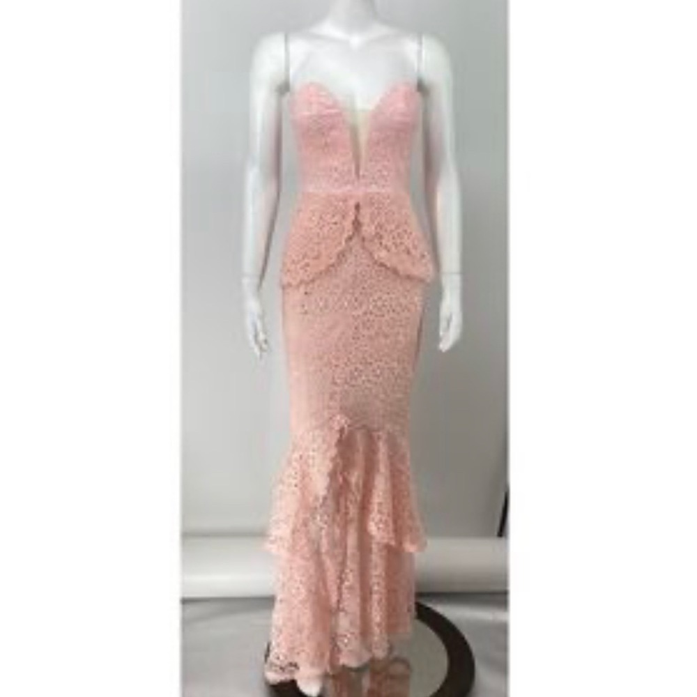 Lovers and Friends Spring Tide Lace Gown in Light Pink Size L